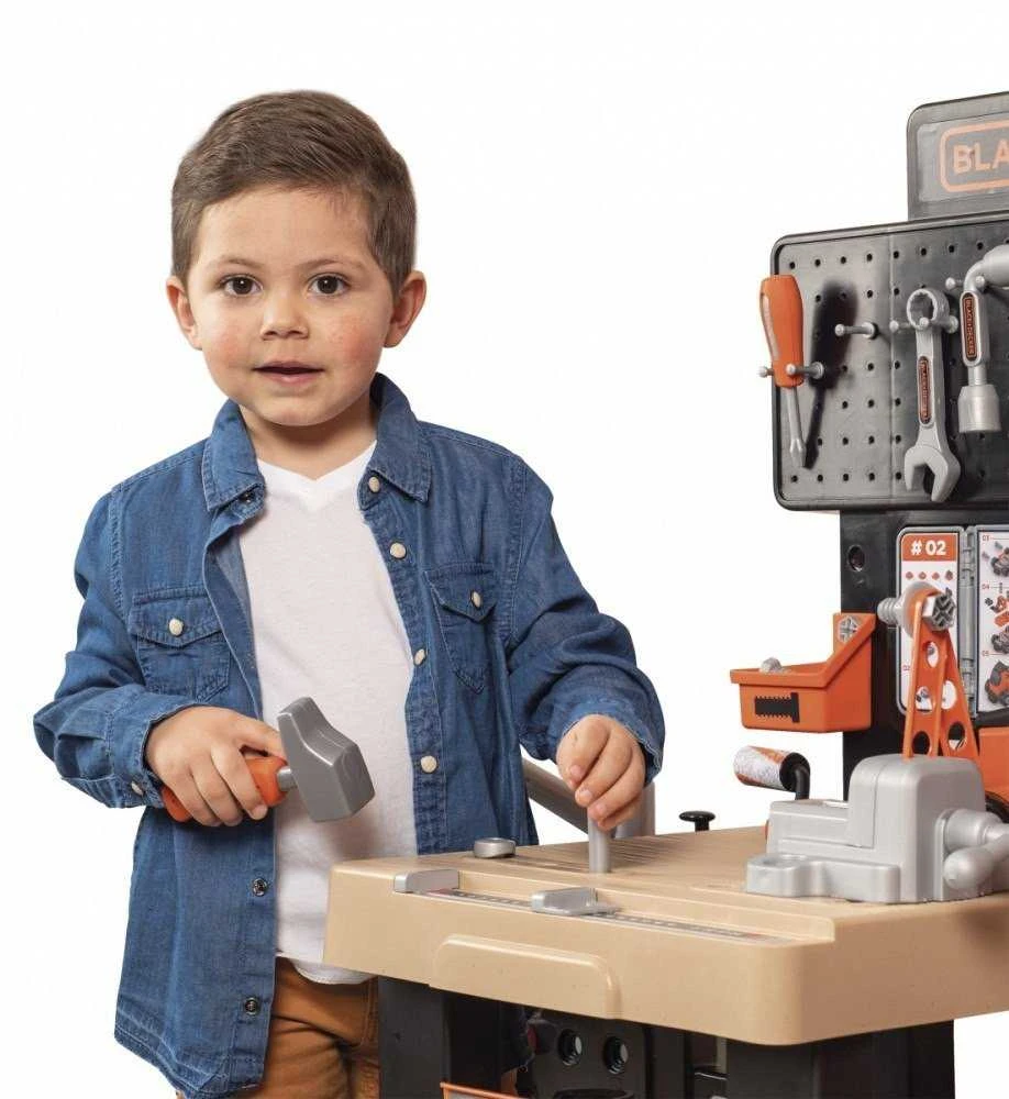 Black & Decker Darbinis stalas su įrankiais vaikams Juodas Decker, 100 priedų