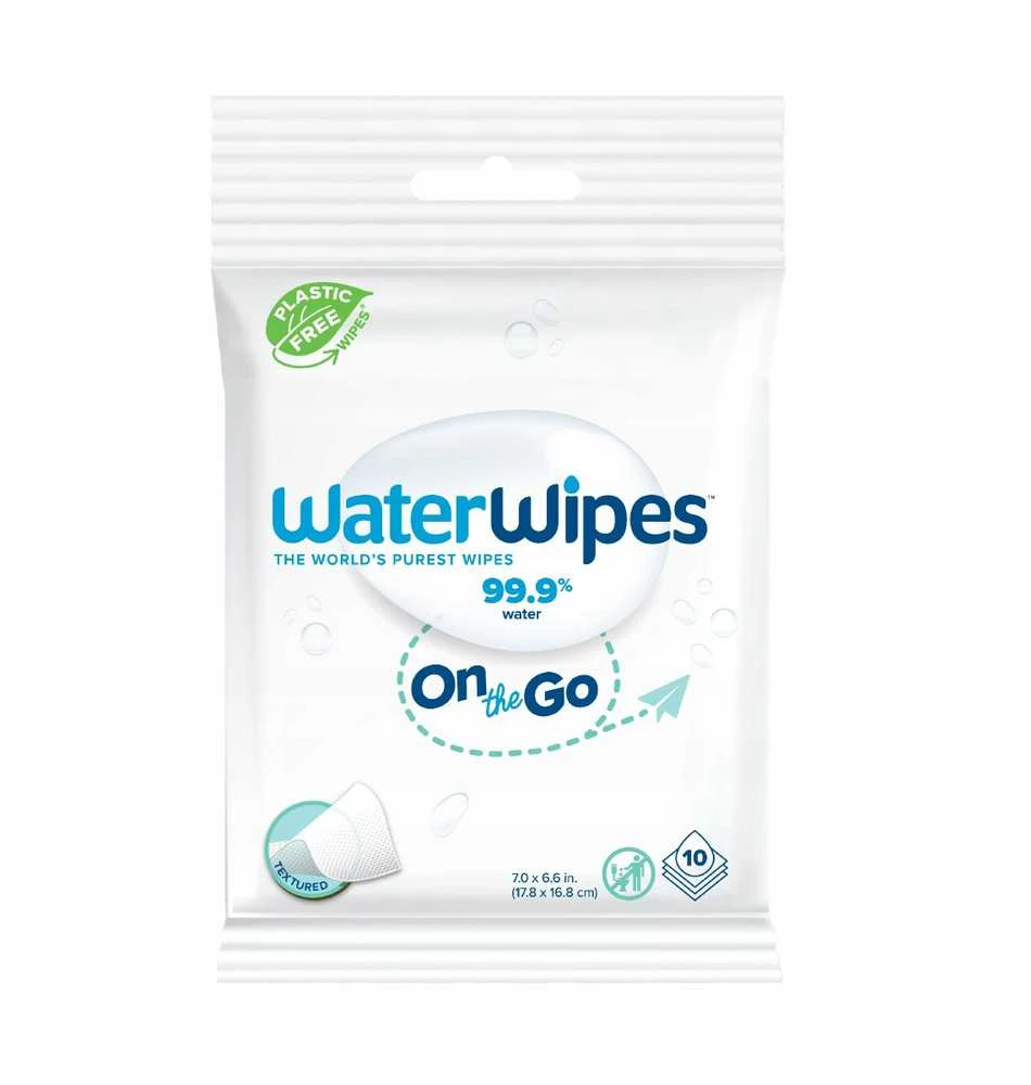 WATER WIPES Gaivinančios drėgnos servetėlės Bio OnTheGo 10 vnt.