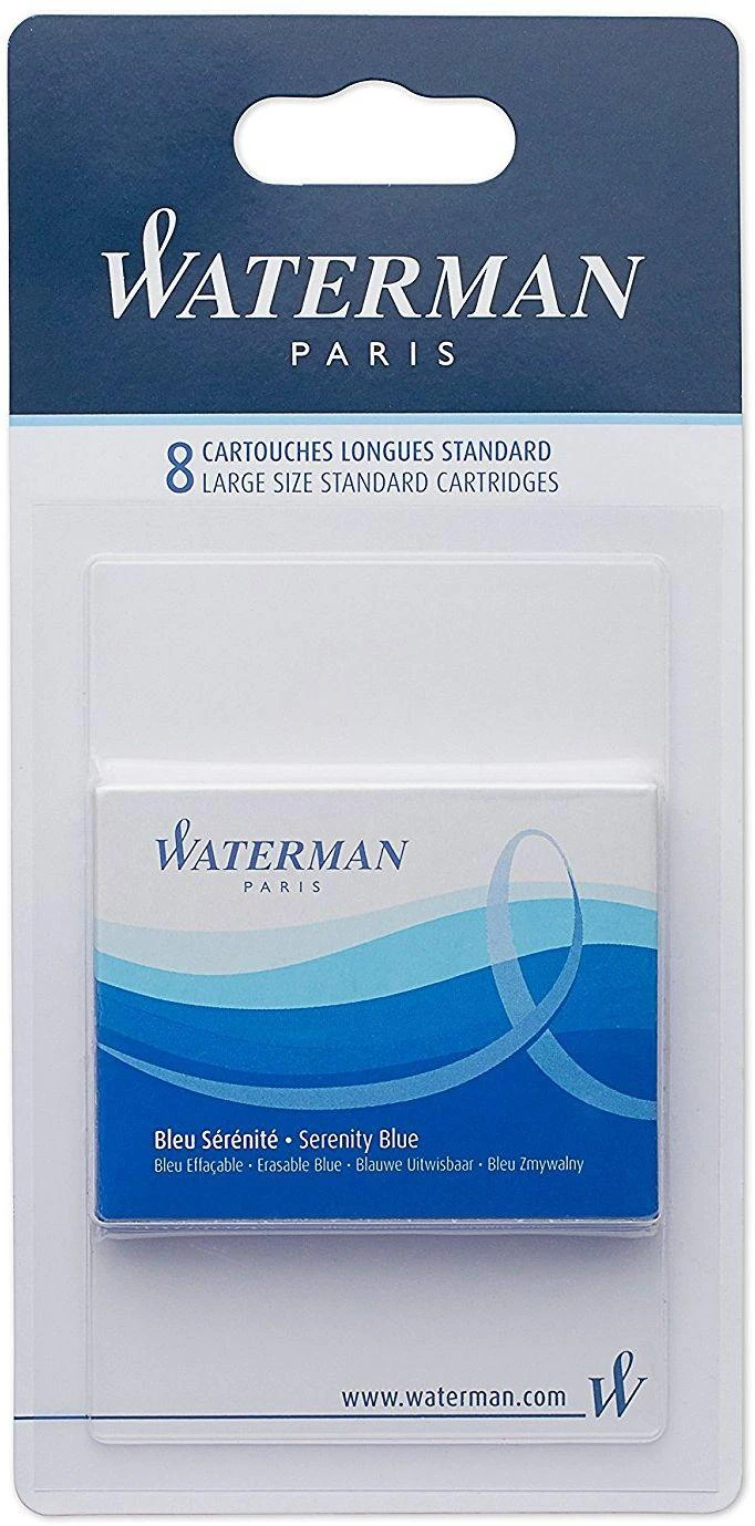 Waterman Serenity Blue rašalo kasetės, 8 vnt.