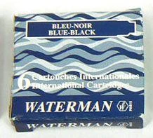 Waterman standartinės tamsiai mėlynos spalvos rašalo kapsulės - S0110910