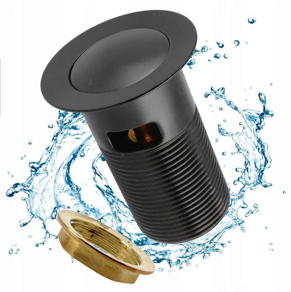 Watersolution KOREK AUTOMAT. CLIK-CLAK Juodas MAŽAS SU PERPILDYMU