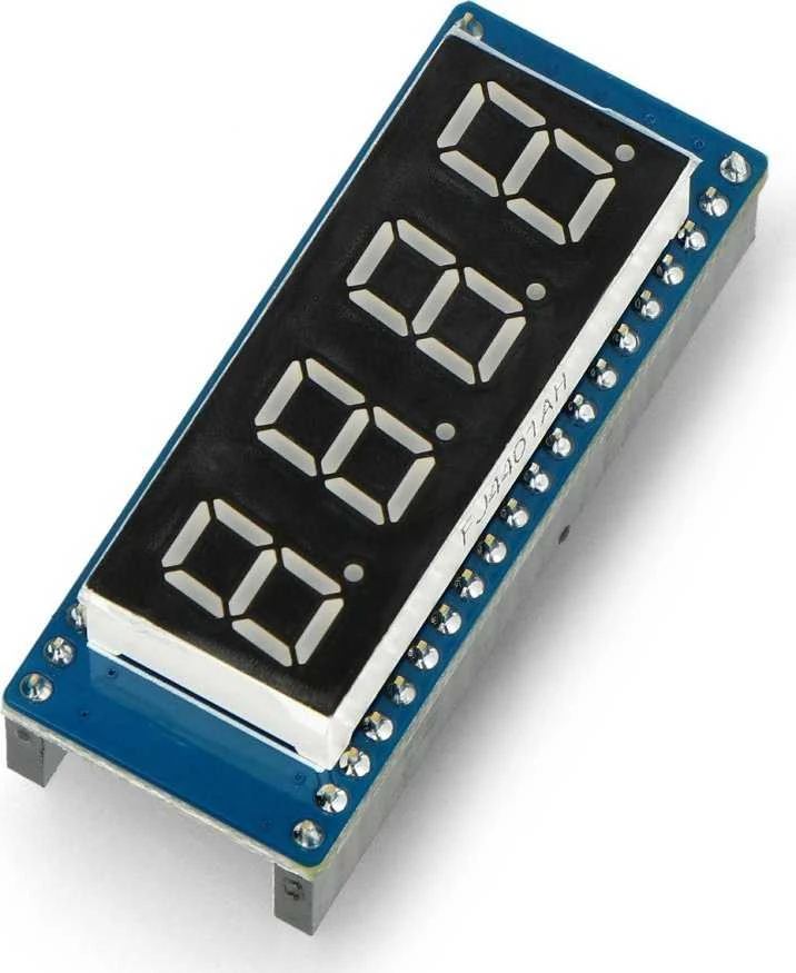 4x 8 segmentų ekrano modulis, raudonas, SPI, skirtas Raspberry Pi Pico, Waveshare 19806