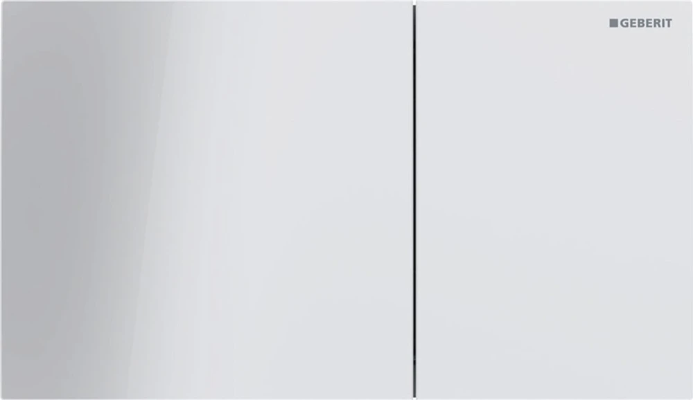 Geberit taustiņš Sigma70, 240x158 mm, 80 mm skalojamā kaste, balts stikls