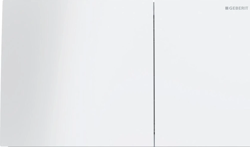 Geberit taustiņš Sigma70, 240x158 mm, 80 mm skalojamā kaste, balts stikls