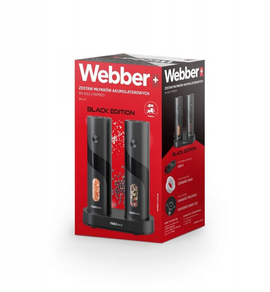 Webber Elektrinis druskos ir pipirų malūnėlis