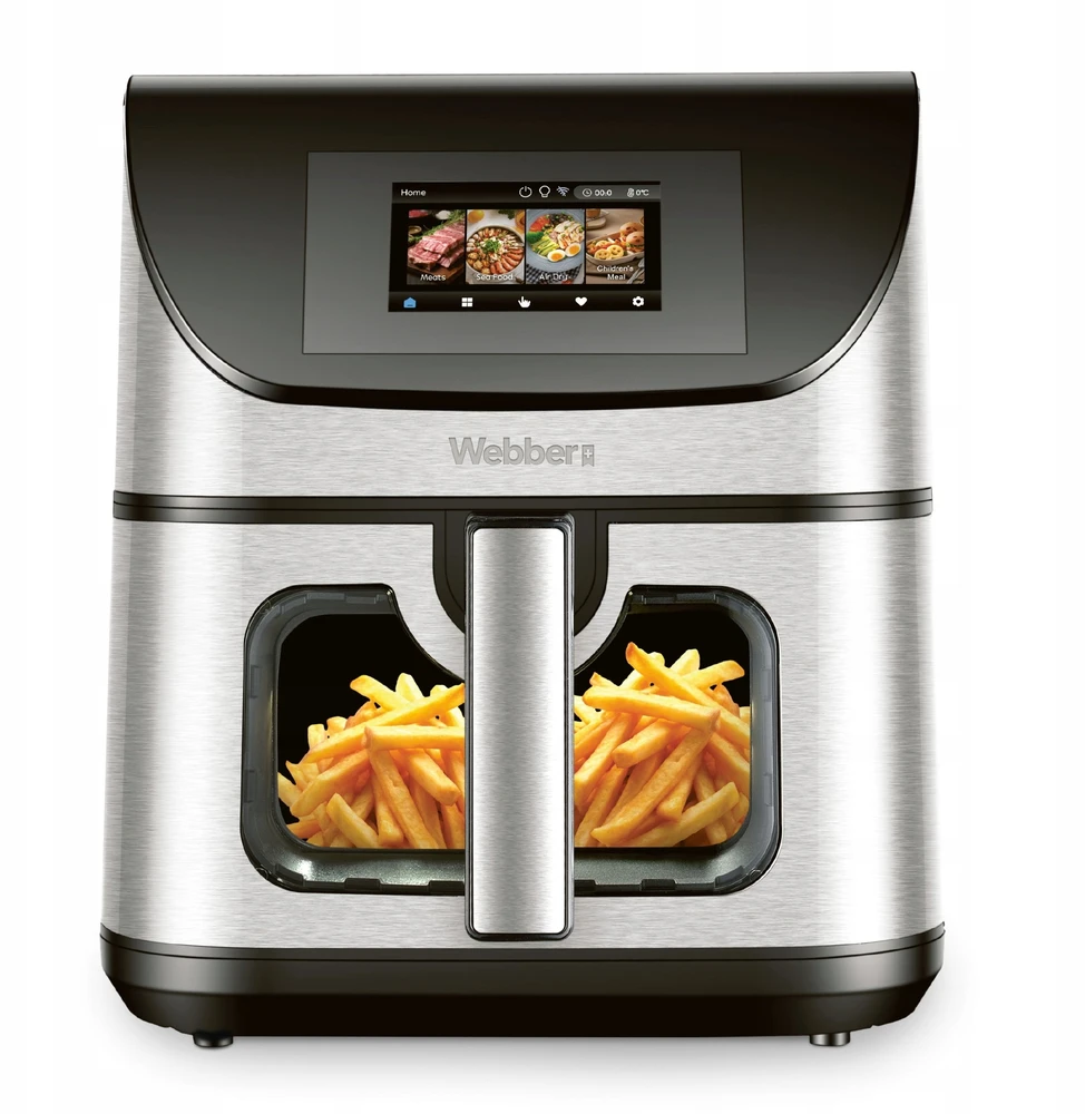 Gruzdintuvė Orkaitė be aliejaus Webber ORKAITĖ BE ALIEJAUS AIR FRYER 8L WIFI NEPRILIPANTI 10 P 2200W