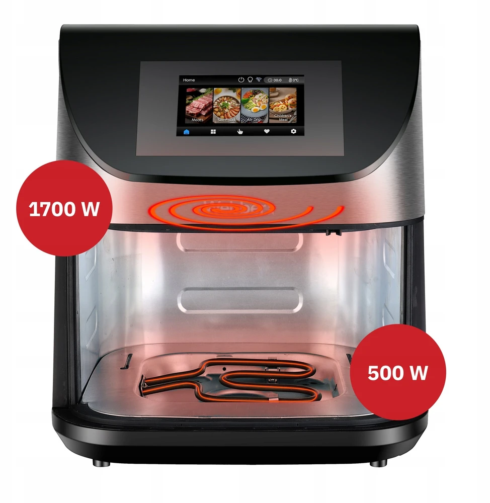 Gruzdintuvė Orkaitė be aliejaus Webber ORKAITĖ BE ALIEJAUS AIR FRYER 8L WIFI NEPRILIPANTI 10 P 2200W