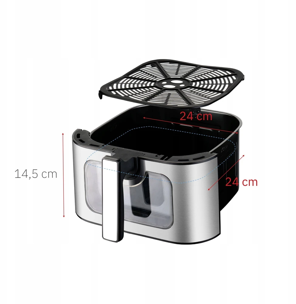 Gruzdintuvė Orkaitė be aliejaus Webber ORKAITĖ BE ALIEJAUS AIR FRYER 8L WIFI NEPRILIPANTI 10 P 2200W