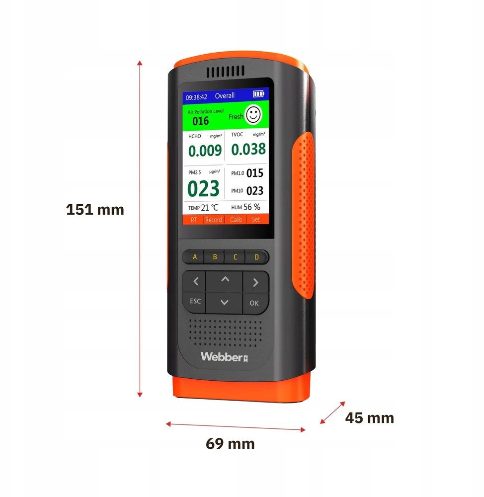 Webber Oro kokybės stotelė UP900 7in1 PM2.5 PM10 HCHO TVOC USB Webber