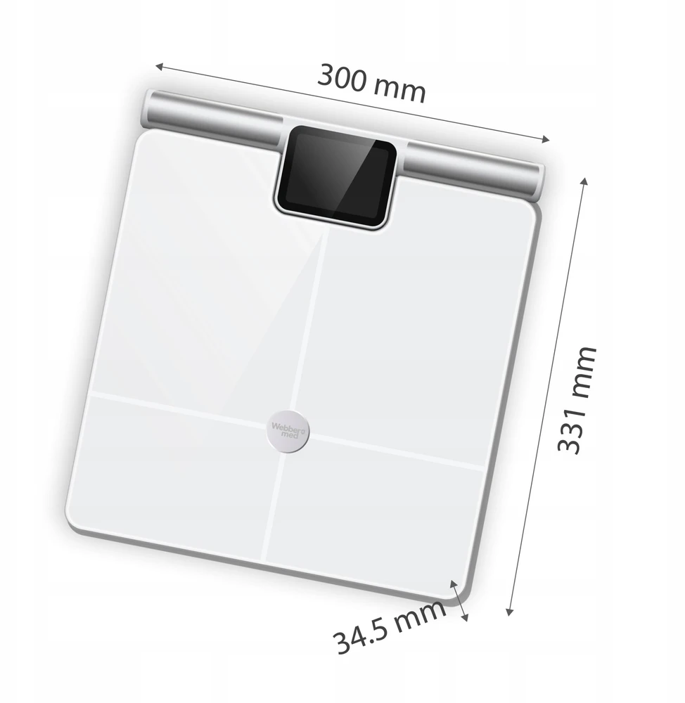 Vonios svarstyklės Webber Vonios svarstyklės Analityczna 57 Parametrów Apple Health, Google Fit, WIFI