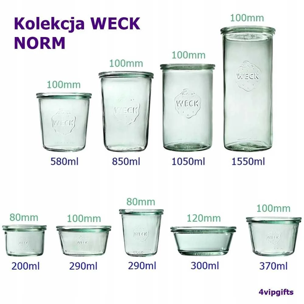 Weck Cylinder jar, 1.5 l, lid, Zylinder, 6 pcs