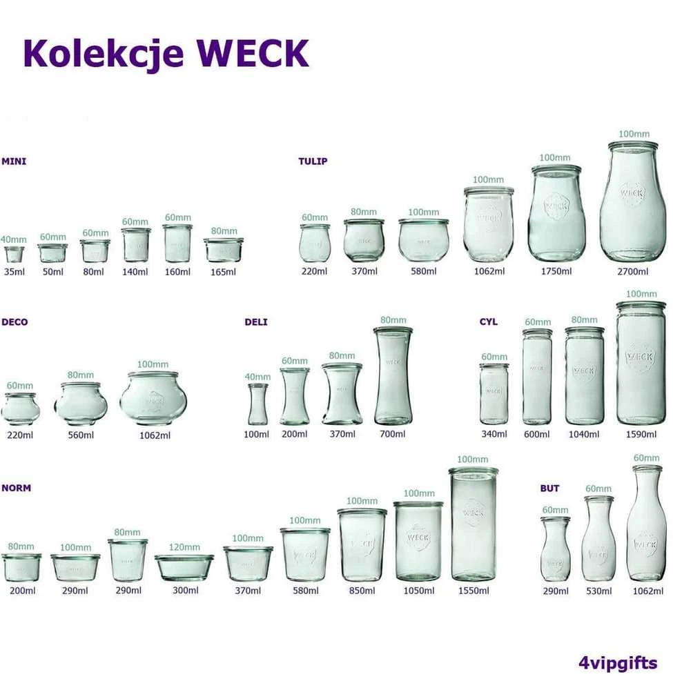Tulip Weck Tulpe stiklainis su dangteliu, 2700 ml – pakuotėje 4 vnt.
