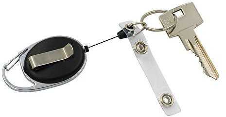 Wedo WEDO Gürtelclip 2in1 mit ausziehbarer Schnur juodas