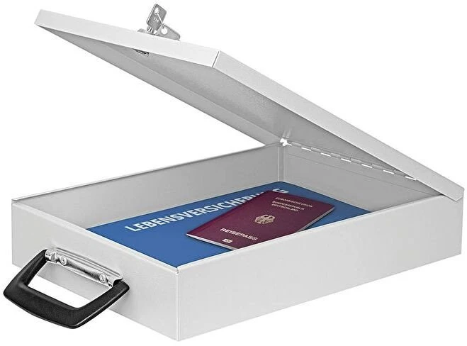 Metalinė dėžutė dokumentams WEDO, 35,5 x 26 x 6,7 cm, su užraktu