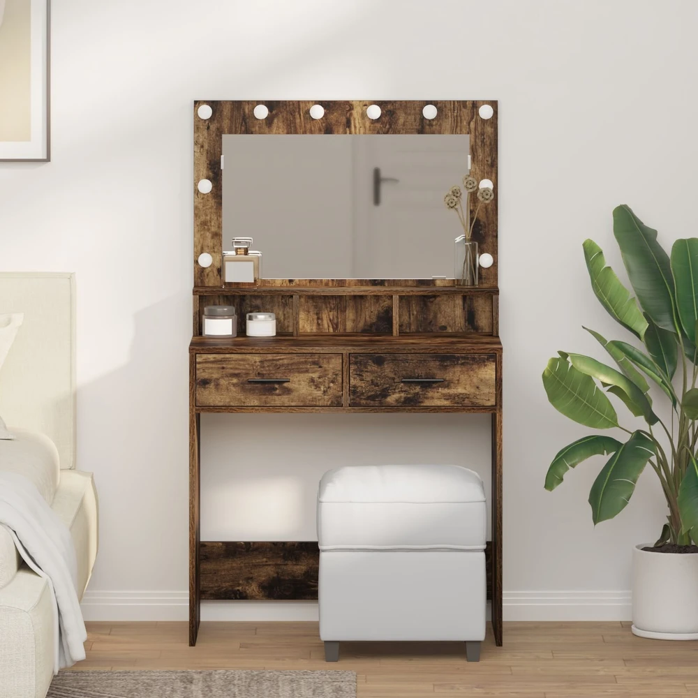 Makiažo stalas Rūkyta ąžuolas 79 x 41 x 135 cm Apdirbta mediena