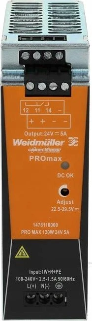 Weidmüller DC PRO MAX maitinimo šaltinis 120W 24V 5A 1478110000