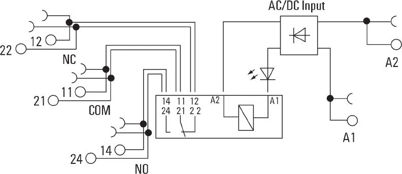 Weidmuller pramoninė relė TRS 2P 8A 230V AC / DC 2CO (1123540000)