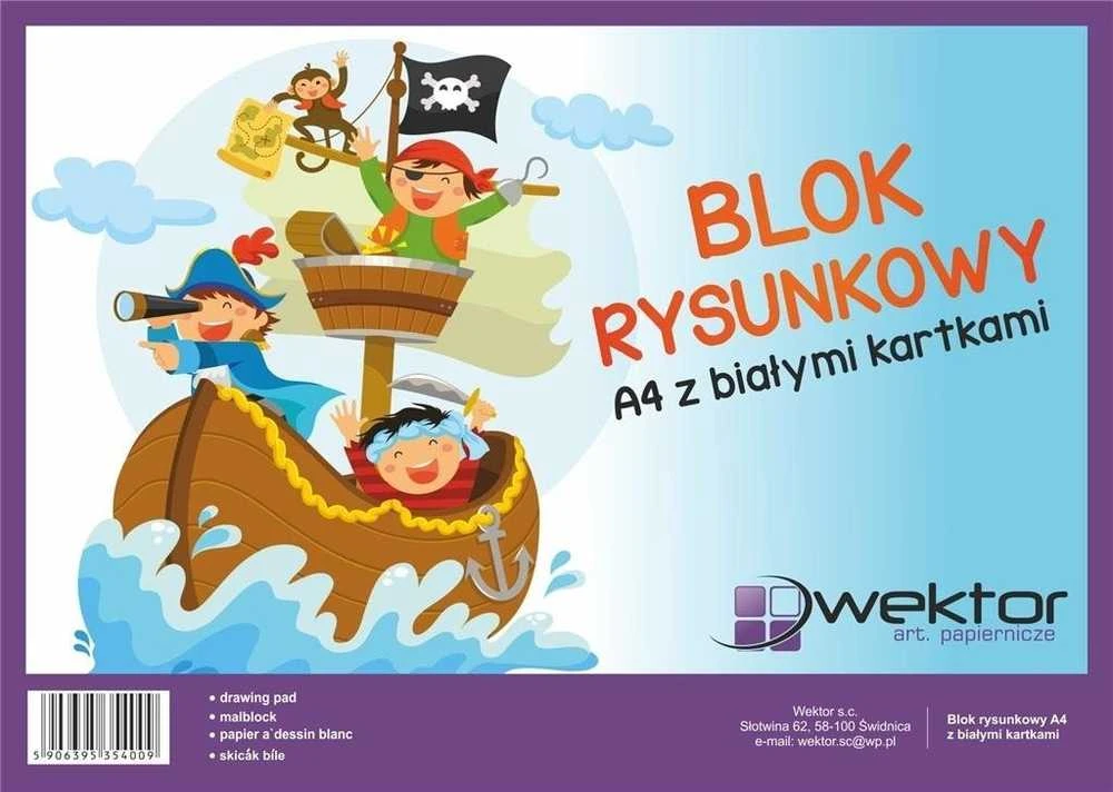 Wektor Blok rysunkowy A4/20K balta (10vnt)