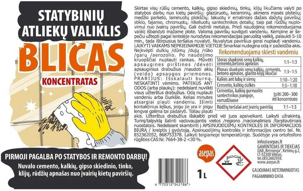 Asepas STATYB.ATL.VALIKLIS BLICAS 1L