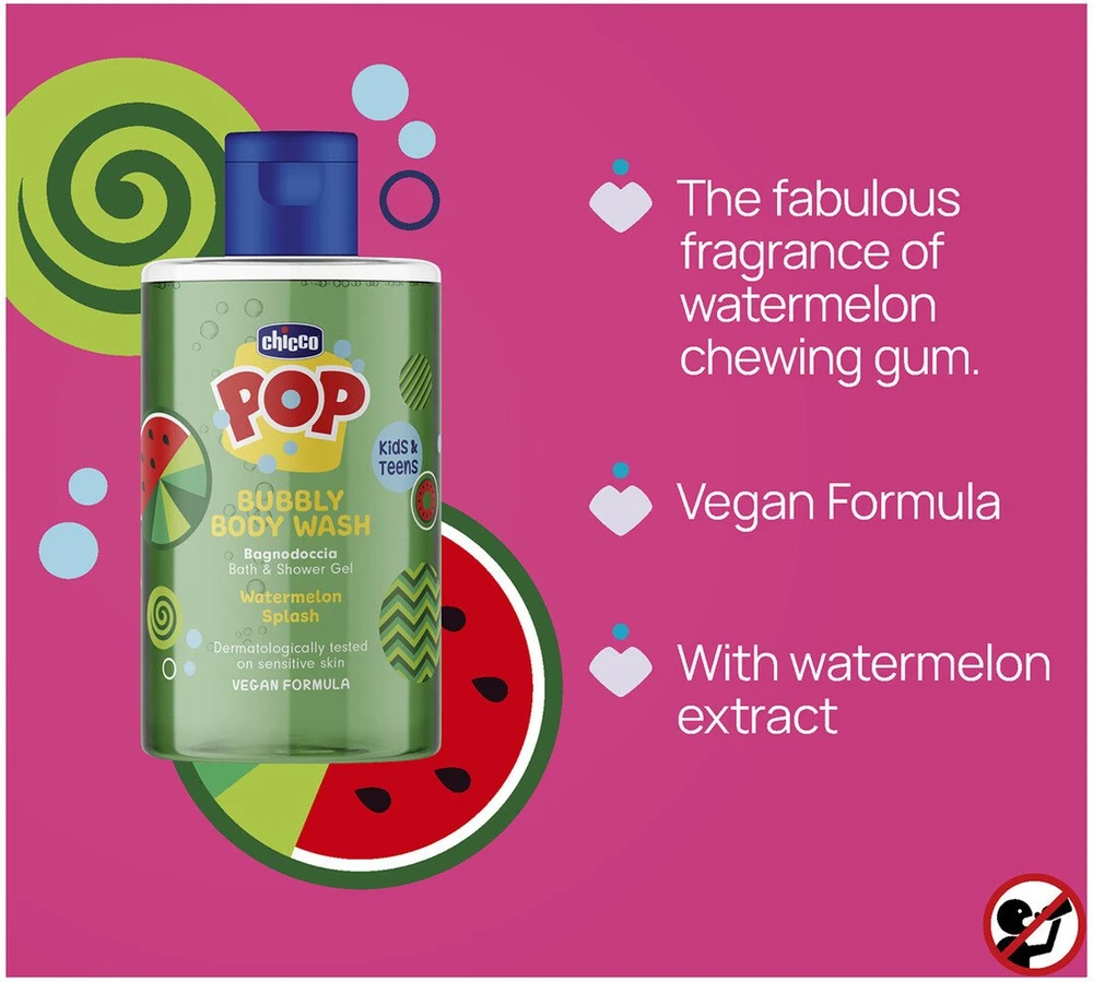 Weleda Chicco Pop dušo želė su arbūzų šerbeto kvapu 300 ml