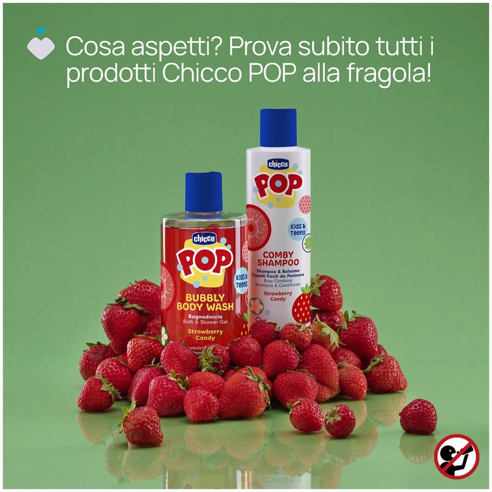 Weleda Chicco Pop dušo želė su braškių šerbeto kvapu 300 ml