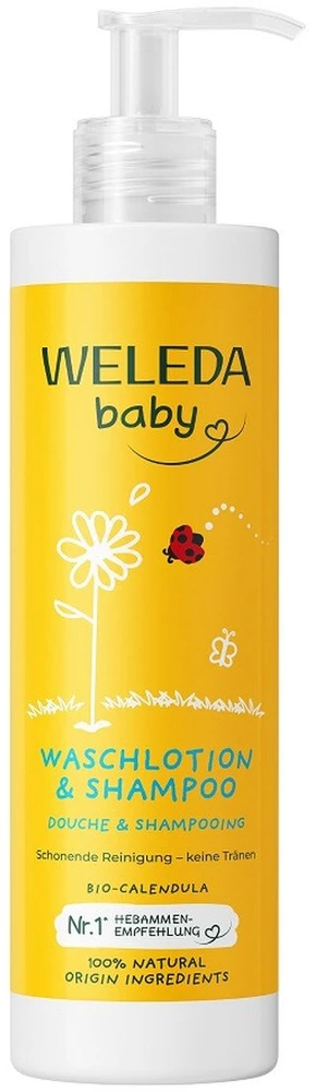 Weleda kūdikių šampūnas ir prausiklis su medetkomis, 400 ml