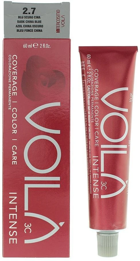 Intercosmo Voilà 3C Intense Aqua ilgalaikiai plaukų dažai 2.7 Dark China Mėlyna, 60 ml