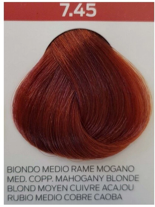 Intercosmo Voila 3C Intense Permanent Hair Dye 7.45 Intense Copper Mahogany Skirtas šviesiems plaukams, 60 ml