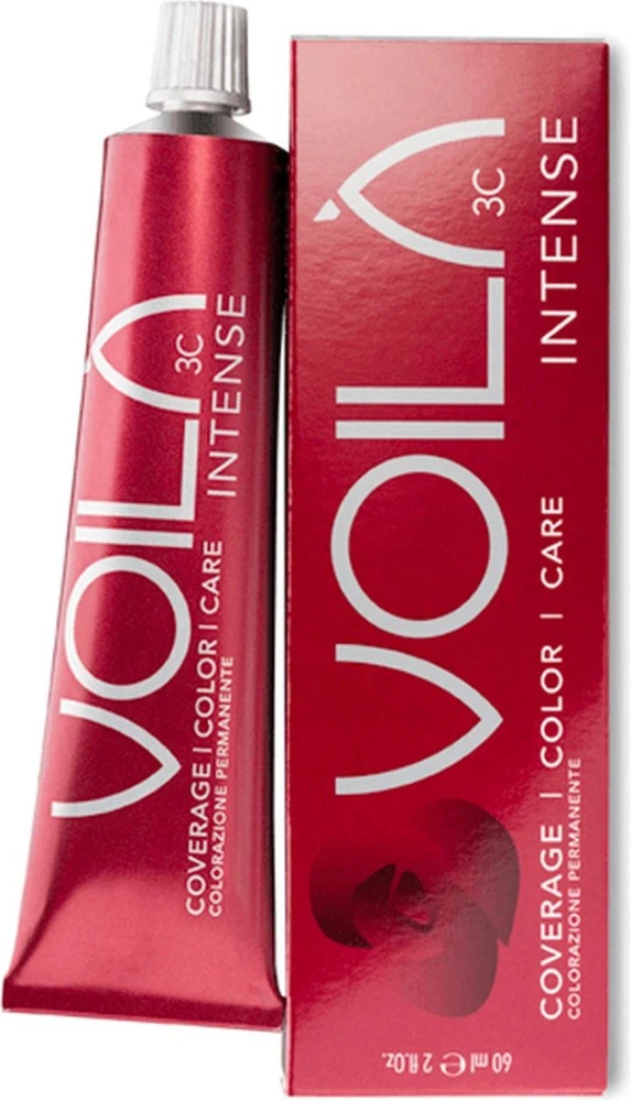 Intercosmo Voila 3C Intense Permanent Hair Dye 7.45 Intense Copper Mahogany Skirtas šviesiems plaukams, 60 ml