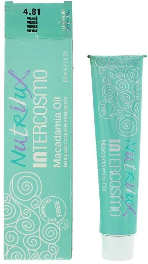 Intercosmo Nutrilux Macadamia Oil Permanent Hair Dye 4.81 Wenge, 60 ml