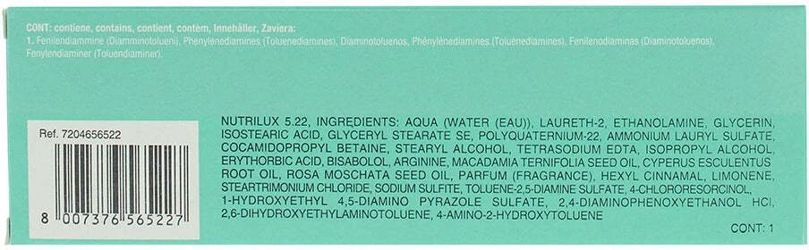 Intercosmo Nutrilux Macadamia Oil Permanent Hair Dye 5.22 Bluebottle, 60 ml