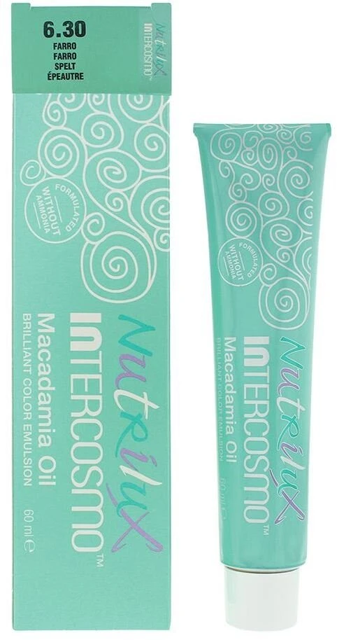Intercosmo Nutrilux Macadamia Oil Permanent Hair Dye 6.30 SPELT, 60 ml