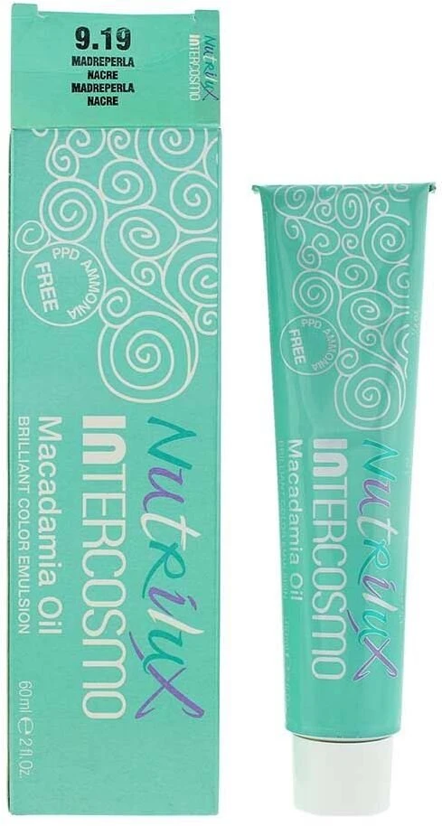 Intercosmo Nutrilux Macadamia Oil Permanent Hair Dye 9.19 Madreperla, 60 ml