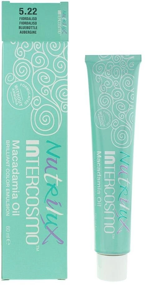 Intercosmo Nutrilux Macadamia Oil Permanent Hair Dye 5.22 Bluebottle, 60 ml