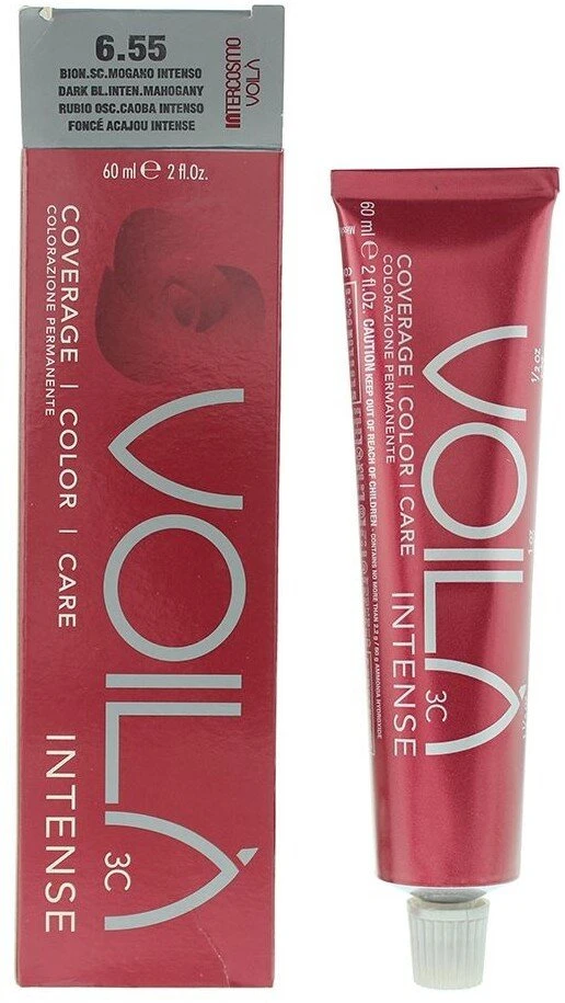 Intercosmo Voilà 3C Intense Permanent Hair Dye 6.55 Dark Skirtas šviesiems plaukams Intense Mahogany, 60 ml