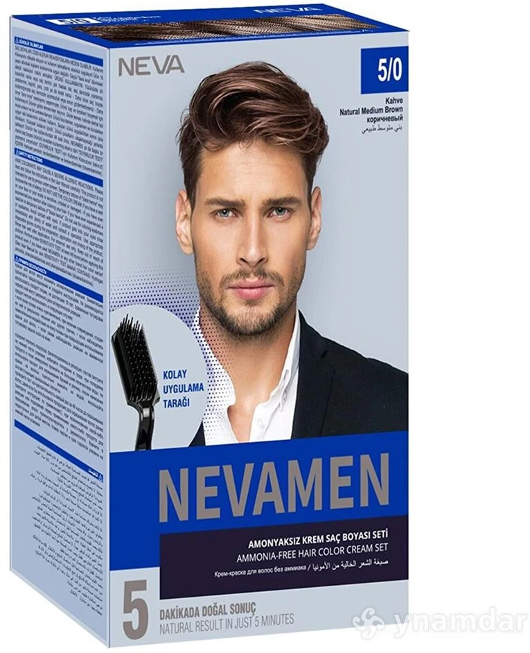 Neva Nevamen Semi-Permanent Hair Dye 5/0 Natural Medium Brown, 150 ml