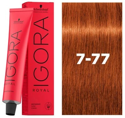 Wella Professionals Schwarzkopf Professional, Igora Royal, Permanent Hair Dye, 7-77 , 60 ml For Women