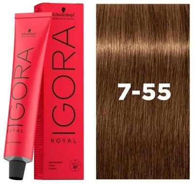 Wella Professionals Schwarzkopf Professional, Igora Royal, Permanent Hair Dye, 7-55 , 60 ml For Women