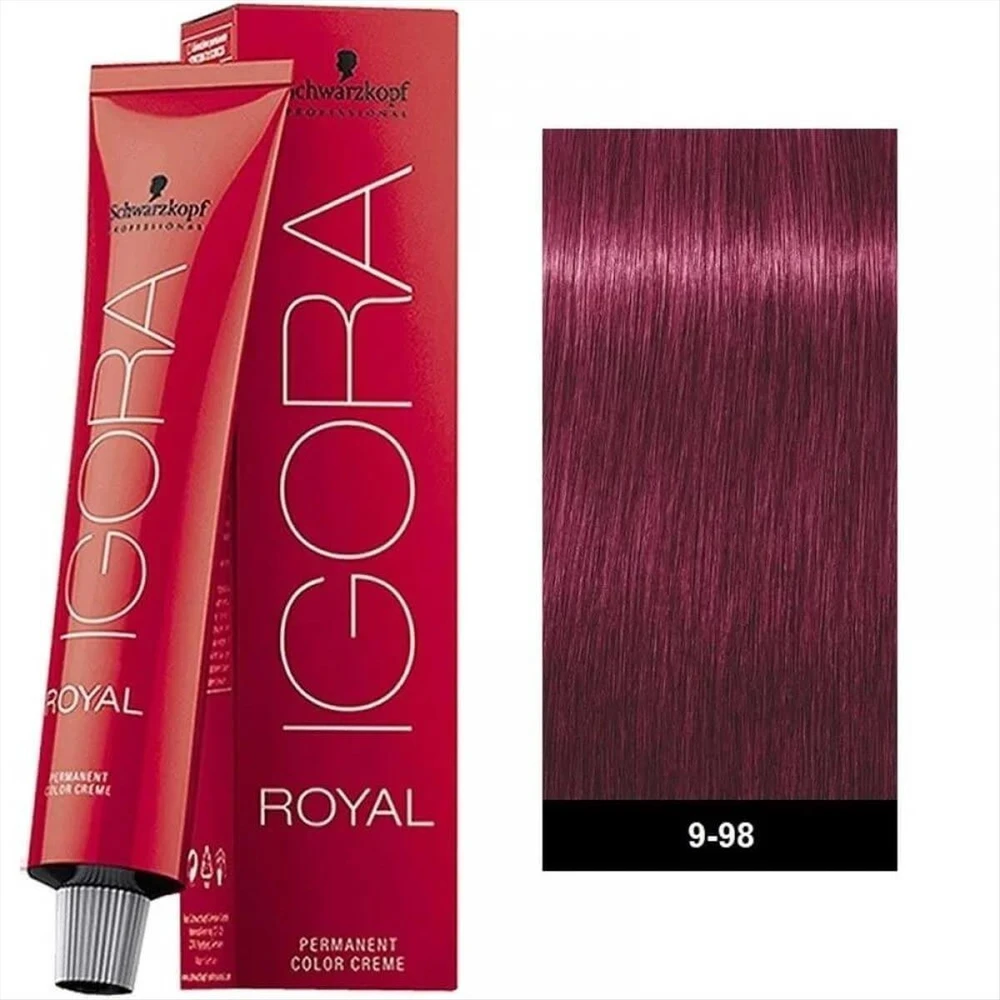 Wella Professionals Schwarzkopf Professional, Igora Royal, Permanent Hair Dye, 9-98 Violet Raudona Extra Light Skirtas šviesiems plaukams, 60 ml For Women