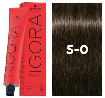 Wella Professionals Schwarzkopf Professional, Igora Royal, Permanent Hair Dye, 5-0 šviesiai rudas Natural, 60 ml For Women