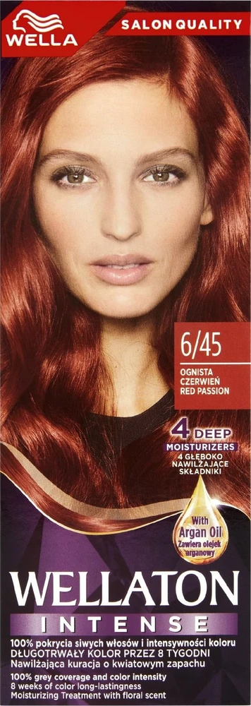 WELLA Wellaton Intensyvūs plaukų dažai 6/45 - Ugninga raudona 1 pakuotė