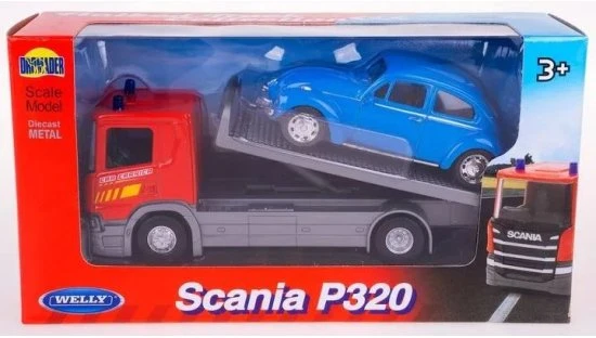Welly 1:57 sunkvežimis Scania + lengvasis automobilis 01362 13625