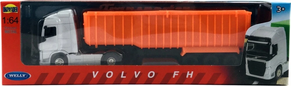 *WELLY AUTO metal, 1:64 VOLVO FH, sunkvežimis oranžinis