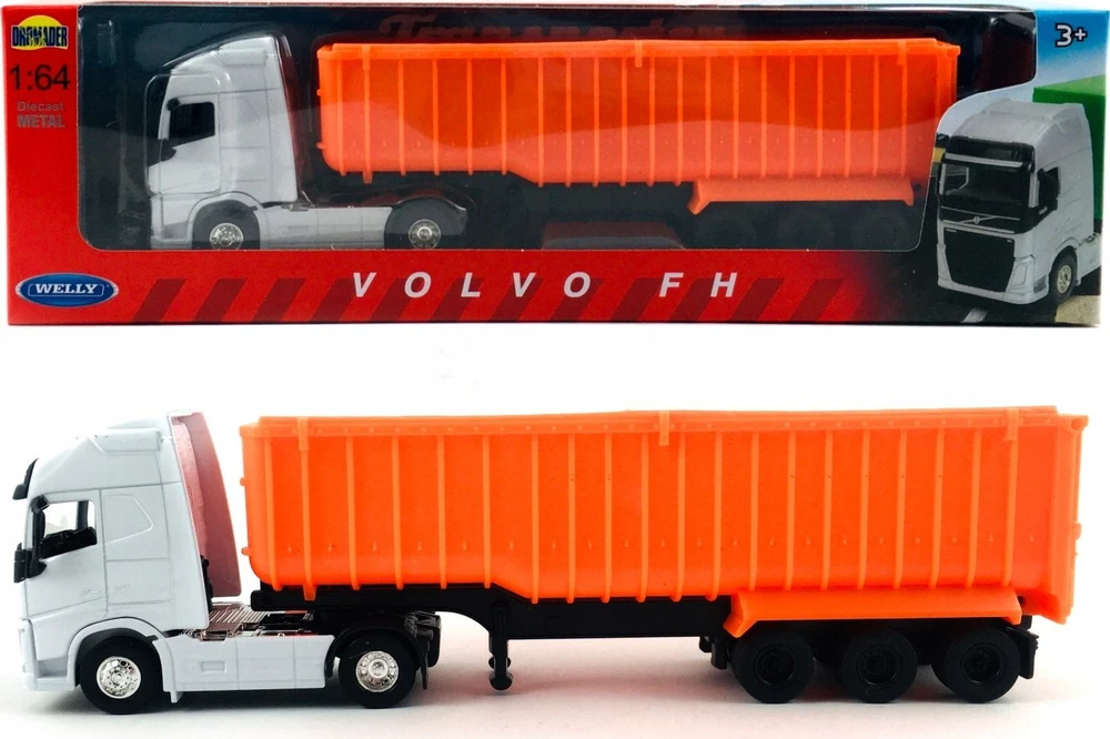 *WELLY AUTO metal, 1:64 VOLVO FH, sunkvežimis oranžinis
