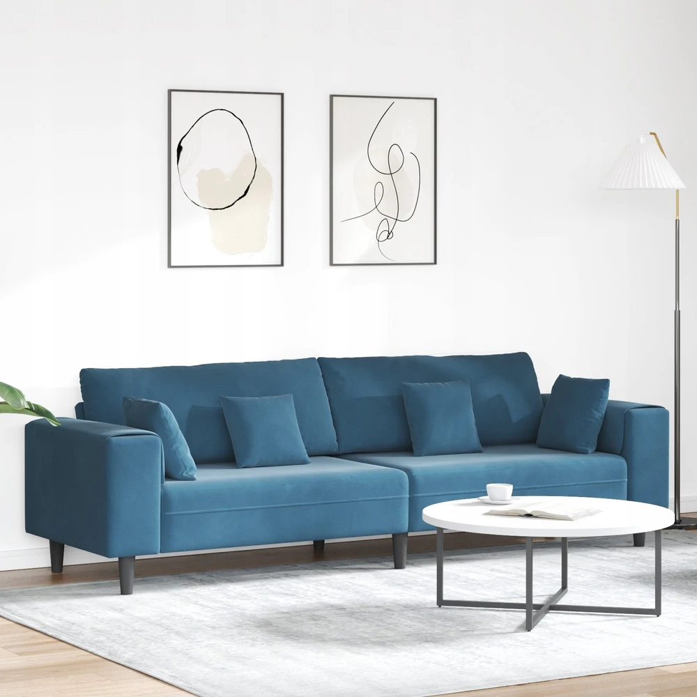 Sofa Mėlyna 250 x 77 x 76 cm Aksomas