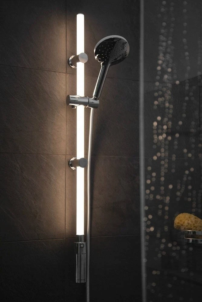 Wenko LED dušo stovas, 94 cm, šiltai balta, dušo galvutė ir žarna, WENKO