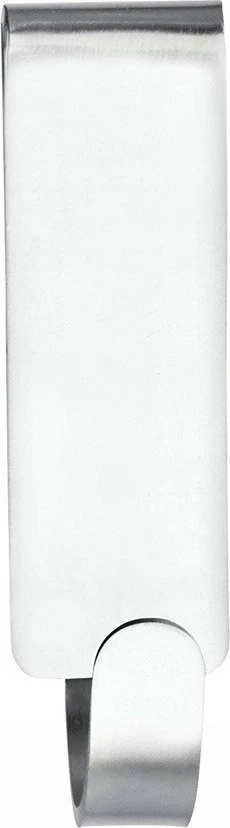 Wenko dvigubas rankšluosčių kabliukas Vieste, pagamintas iš nerūdijančio plieno, tvirtinamas prie dušo kabinos stiklo, matmenys 7x5,5x2 cm