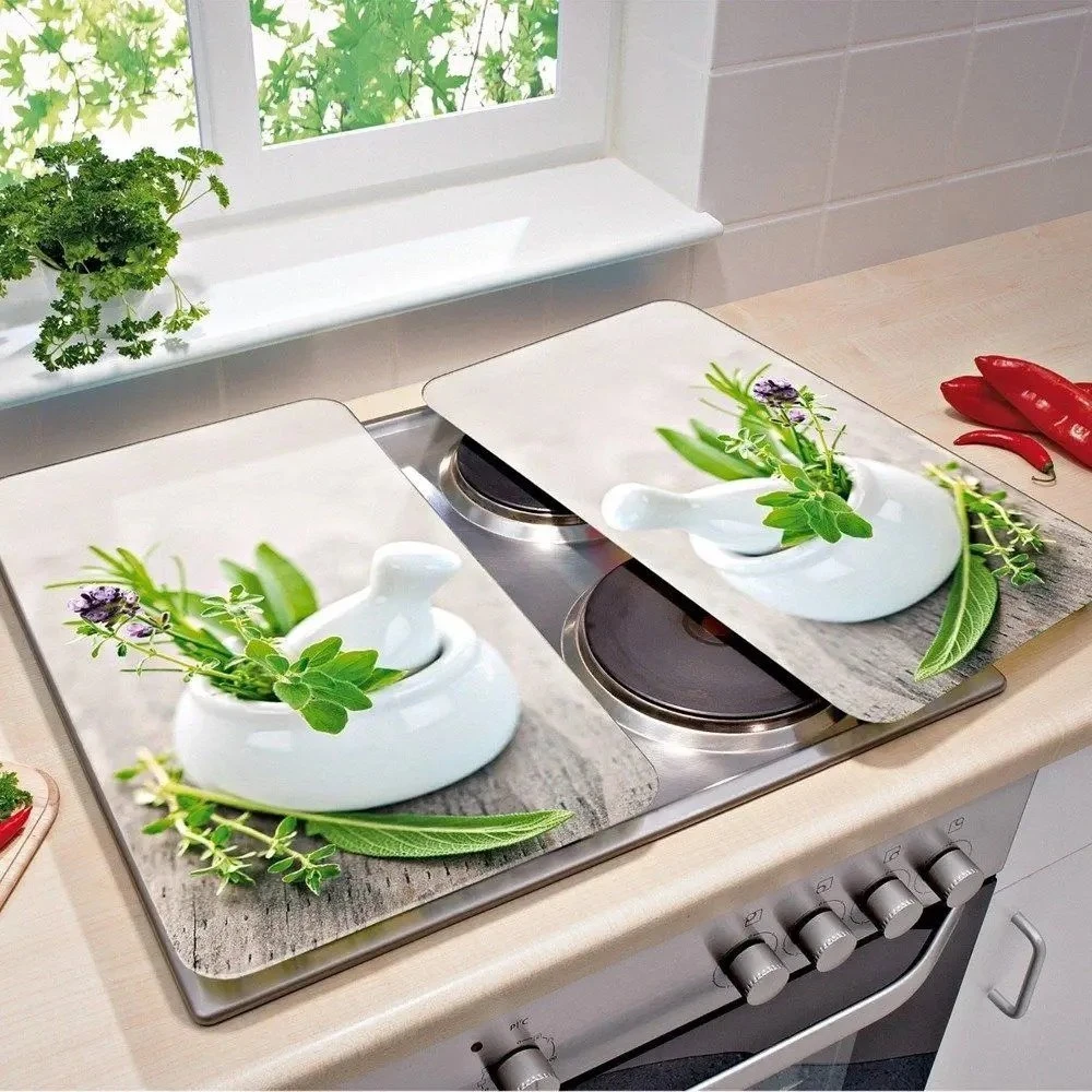 Stiklinės lėkštės HERB GARDEN viryklei - 2 vnt, WENKO