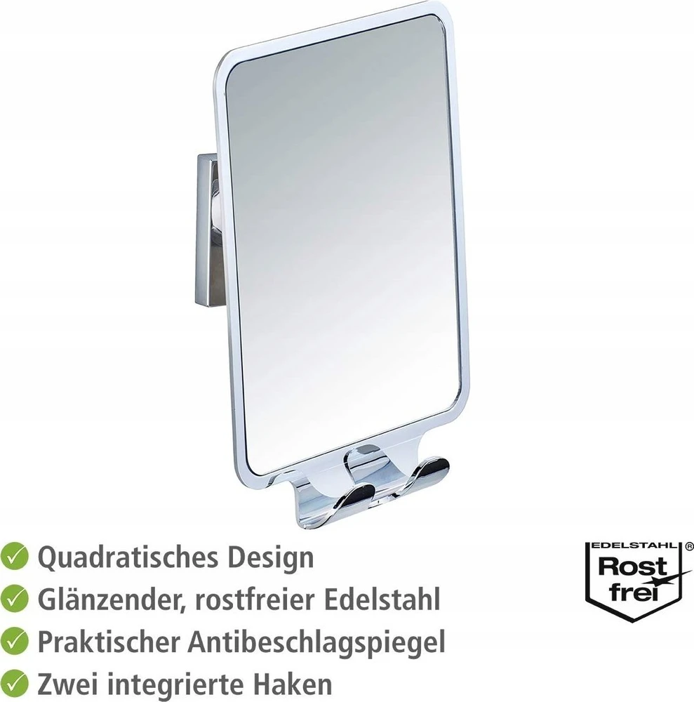 Wenko kosmetinis veidrodis QUADRO kosmetinis veidrodis, Vacuum-Loc, nerasojantis WENKO