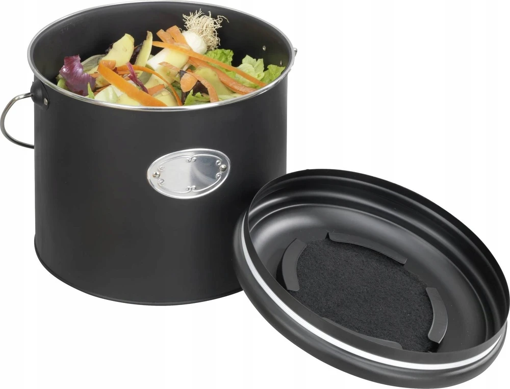 Komposto krepšelis, 3 keičiami kvapus neutralizuojantys filtrai, 6 l, Nero, WENKO